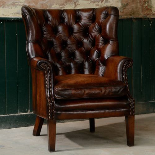 Poltrona chesterfield - BRADLEY  - Tetrad Associates - in pelle / a orecchioni