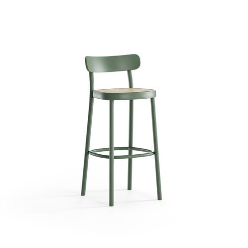 Sgabello da bar contemporaneo - La Zitta  - TON a.s. - in pelle / in tessuto / in legno massiccio