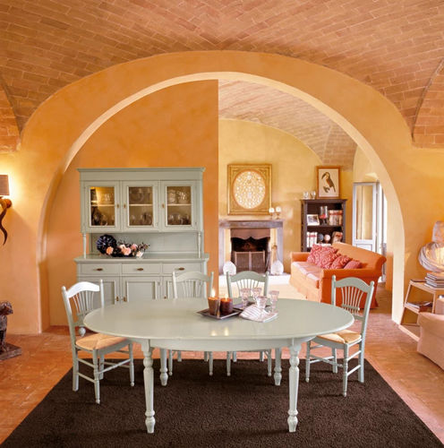 Tavolo da pranzo classico - APOGEO - Tonin Casa - in legno laccato / con supporto in legno / ovale