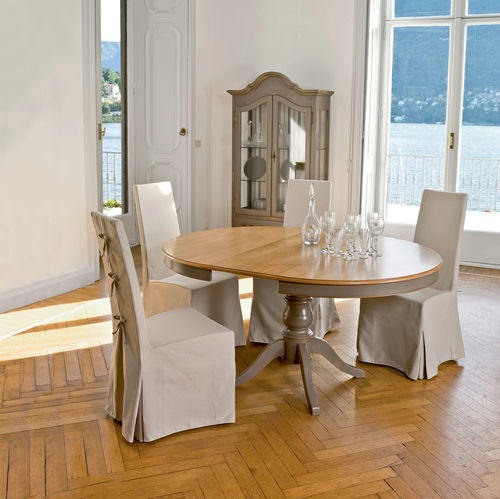 Tavolo classico - ARAGO  - Tonin Casa - in legno laccato / con supporto in legno / rotondo