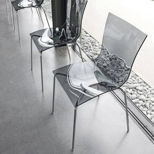 Sedia contemporanea - ARIA EASY  - Tonin Casa - da interno / polimerica / con supporto in metallo cromato