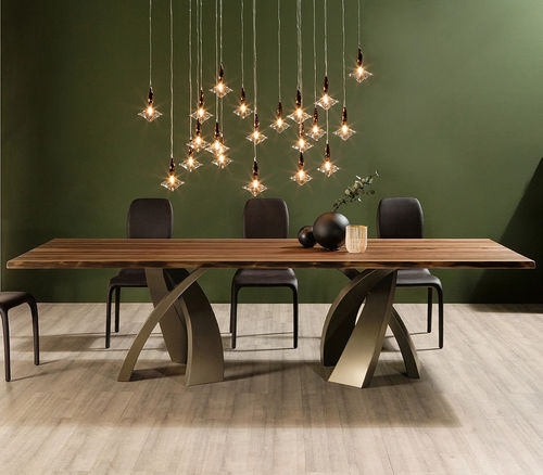 Tavolo da pranzo contemporaneo - BIG ELISEO  - Tonin Casa - in legno / in vetro temprato / in ceramica