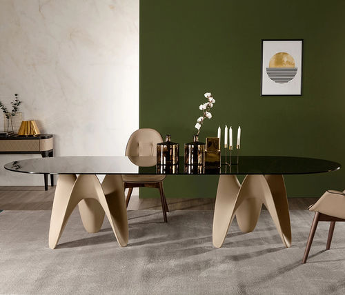 Tavolo da pranzo contemporaneo - BIG GAYA  - Tonin Casa - in vetro / in ceramica / con supporto in acrilico