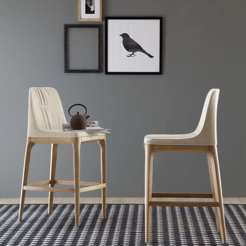 Sedia alta contemporanea - MIVIDA - Tonin Casa - da interno / in tessuto / in pelle