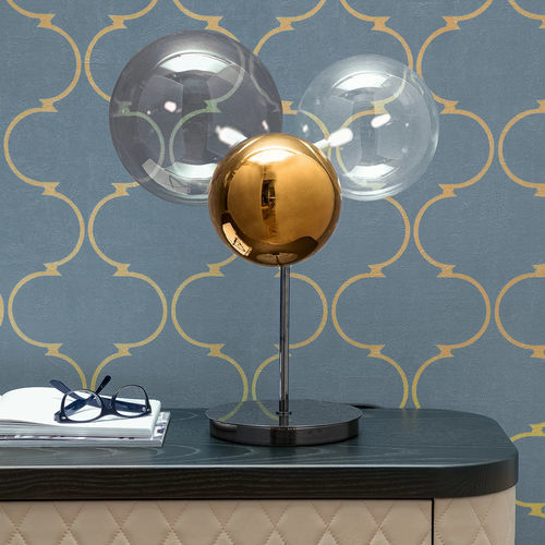 Lampada da tavolo - ATOMO - Tonin Casa - in metallo cromato / in vetro borosilicato / contemporanea