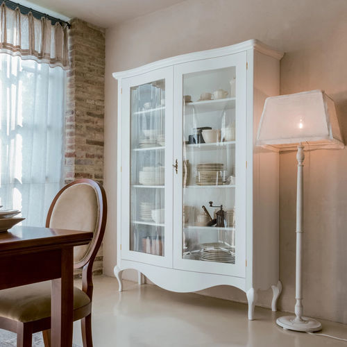 Vetrina classica - ANVILLE - Tonin Casa - in legno laccato / bianca / beige