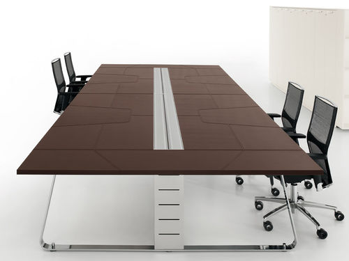 Tavolo da conferenza contemporaneo - MYPOD - Uffix Concept by UffixW - in legno / in metallo / con supporto in metallo