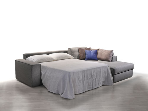 Divano d'angolo - MORFEO - Valmori - letto / contemporaneo / in tessuto