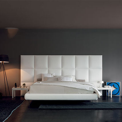 Letto matrimoniale - CLASS SQUARE - Valmori - contemporaneo / imbottito / con testiera imbottita