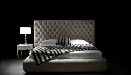 Letto matrimoniale - PARIS - Valmori - contemporaneo / imbottito / con testiera imbottita