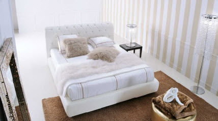 Letto matrimoniale - DUBLINO - Valmori - contemporaneo / in tessuto / 180x200 cm