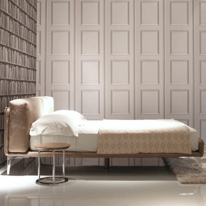Letto matrimoniale - SYMPHONY - Valmori - contemporaneo / imbottito / con testiera imbottita