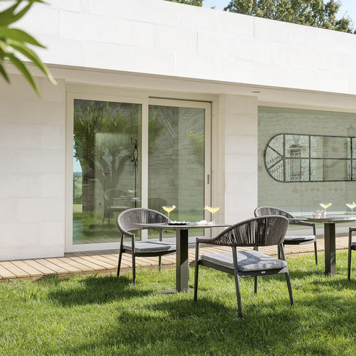 Base per tavolo in acciaio con rivestimento a polvere - TIGHT Low - Varaschin - contemporaneo / resiste alle intemperie / resistente agli UV