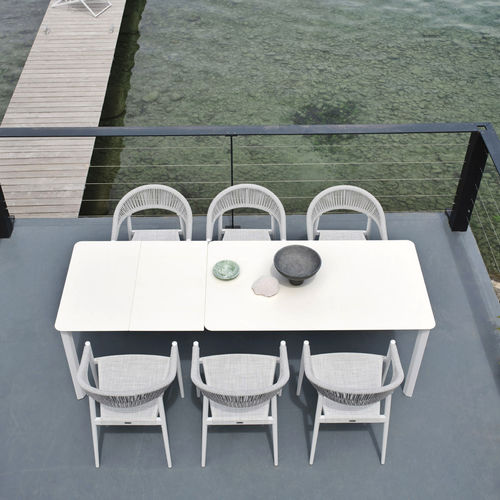 Tavolo da pranzo contemporaneo - SYSTEM - Varaschin - in HPL / in ceramica / con supporto in alluminio