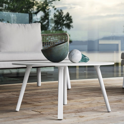 Tavolino basso contemporaneo - EMMA - Varaschin - in ceramica / in HPL / con supporto in alluminio dipinto