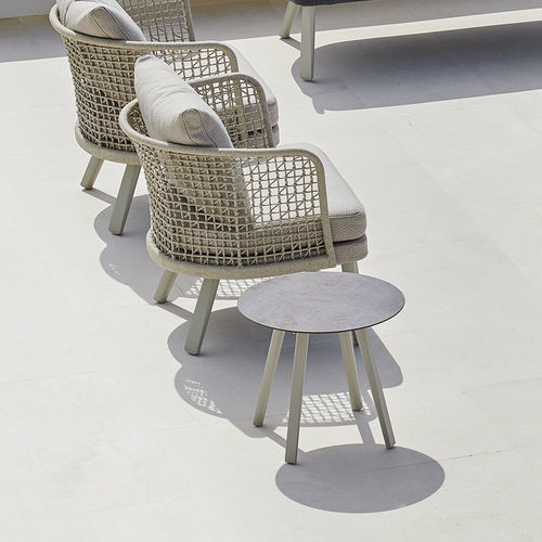 Tavolo d'appoggio contemporaneo - EMMA - Varaschin - in HPL / in ceramica / con supporto in iroko