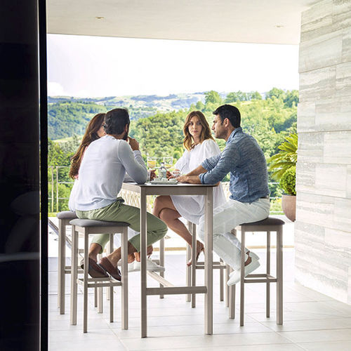 Sgabello da bar contemporaneo - SYSTEM - Varaschin - in tessuto / in HPL / con supporto in alluminio