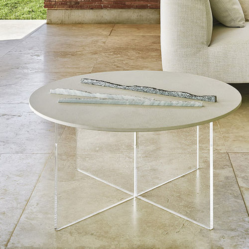 Tavolino basso contemporaneo - Belt Air - Varaschin - in ceramica / in HPL / con base in polimetilmetacrilato di metile