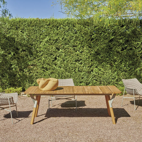 Tavolo da pranzo contemporaneo - LINK low - Varaschin - in teak / in ceramica / in HPL