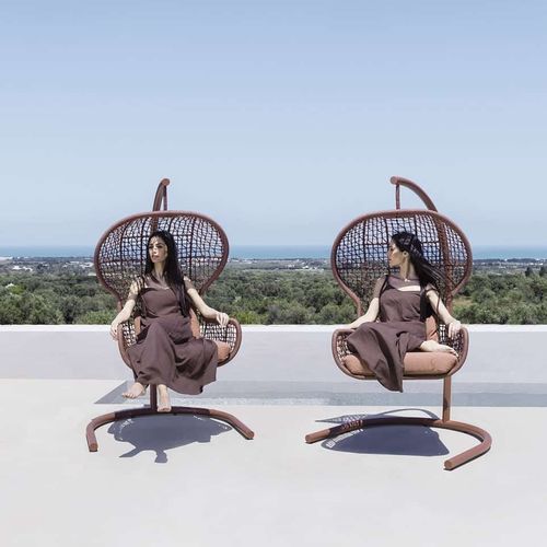 Poltrona contemporanea - EMMA NEST - Varaschin - in tessuto / in alluminio / in corda