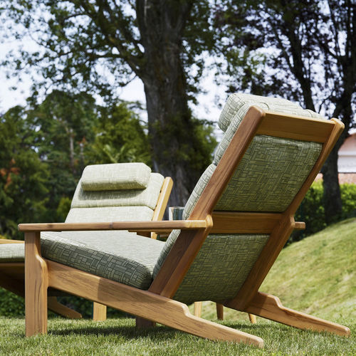 Poltrona contemporanea - BALI Bergère - Varaschin - in tessuto / in teak / con cuscino rimovibile
