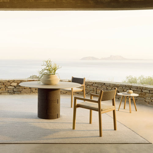 Tavolo da pranzo contemporaneo - 257T05 - Varaschin - in alluminio / in legno / in iroko
