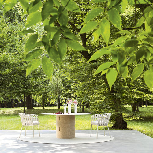 Tavolo contemporaneo - 257T11 - Varaschin - in alluminio / in legno / in iroko