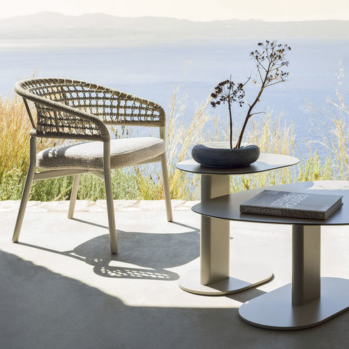 Poltrona contemporanea - 24650S - Varaschin - in tessuto / in alluminio / beige