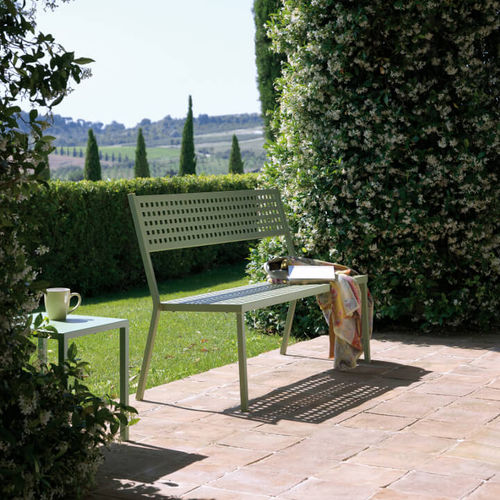 Panca da giardino classica - CH3109 - Vermobil - in metallo / con schienale