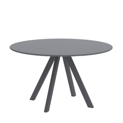 Tavolo da pranzo contemporaneo - DÉSIRÉE - Vermobil - in alluminio / con supporto in alluminio / rotondo
