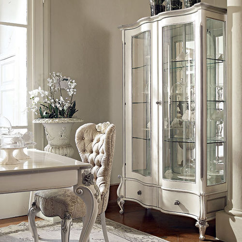 Credenza con alzata in stile - CAPRI - Volpi - in vetro / in legno