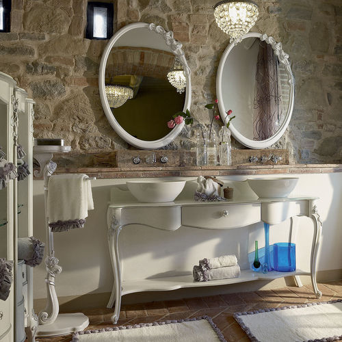Supporto per lavabo in legno - CAPRI - Volpi - in cristallo