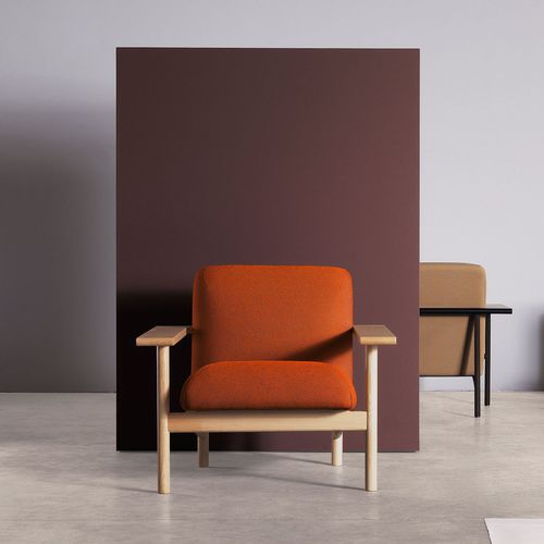 Poltrona contemporanea - Kinoko - Zilio A&C - in tessuto / in frassino / imbottita