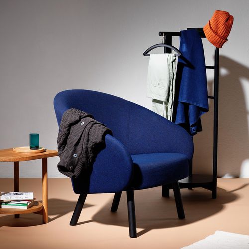 Poltrona contemporanea - Nasu XL - Zilio A&C - in tessuto / in frassino / blu
