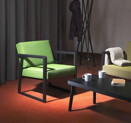 Poltrona contemporanea - Pod - Zilio A&C - in tessuto / in faggio / verde