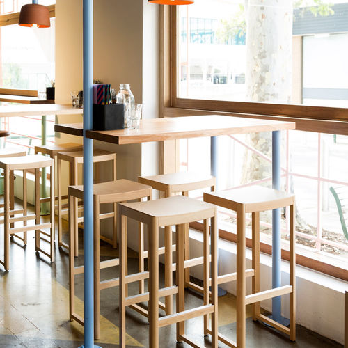Sgabello da bar contemporaneo - Seleri  - Zilio A&C - in rovere / in faggio / con supporto in legno