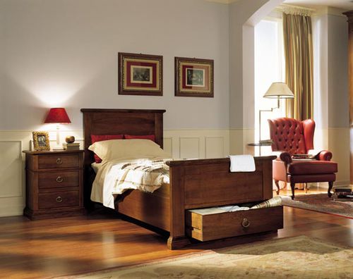 Letto singolo - ART. AR63 - Zilio Mobili - in stile / a cassetti / in legno