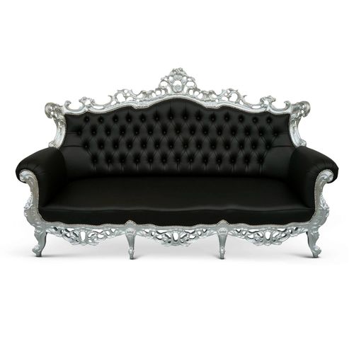 Divano design nuovo barocco - BARONE - David Style - in tessuto / nero / 3 posti