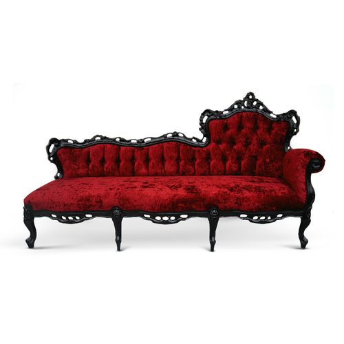 Divano design nuovo barocco - SOPHIE - David Style - in pelle / rosso / 3 posti