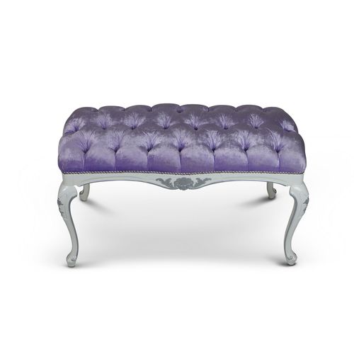 Divanetto imbottito design nuovo barocco - David Style - in tessuto / in legno dipinto / su misura