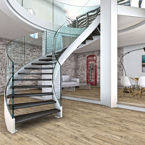 Scala elicoidale - NAUTILUS T-E-GLASS - ITALIAN FASHION STAIRS - con gradini in legno / con struttura in acciaio inossidabile / per uso residenziale