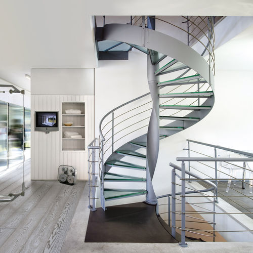 Scala elicoidale - ASTRALE V - ITALIAN FASHION STAIRS - con gradini in vetro / con struttura in acciaio / per uso residenziale