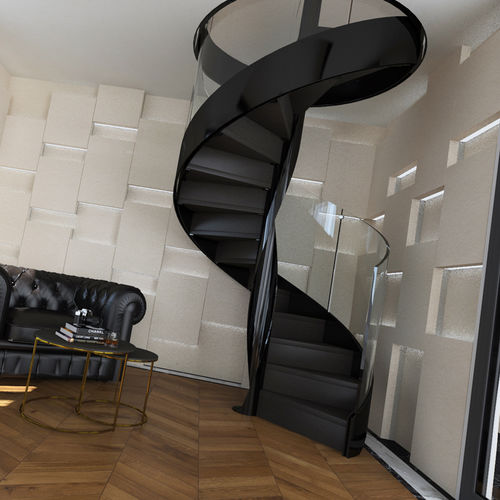 Scala elicoidale - ASTRALE T-E-GLASS - ITALIAN FASHION STAIRS - con gradini in legno / con struttura in acciaio / per uso residenziale