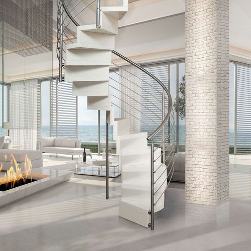 Scala elicoidale - CHIC SILVER INOX - ITALIAN FASHION STAIRS - con gradini in legno / per uso residenziale / da interno