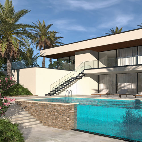 Scala dritta - LOGICA V-T-E-GLASS - ITALIAN FASHION STAIRS - a L / a U / con gradini in pietra