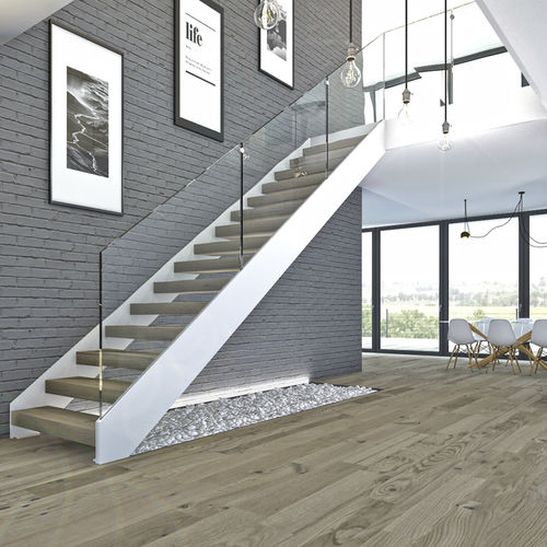 Scala dritta - LERICI T-E GLASS - ITALIAN FASHION STAIRS - con gradini in legno / con struttura in acciaio / per uso residenziale