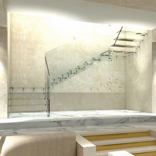 Scala dritta - SBALZO ALL E-GLASS - ITALIAN FASHION STAIRS - a L / a U / con gradini in vetro