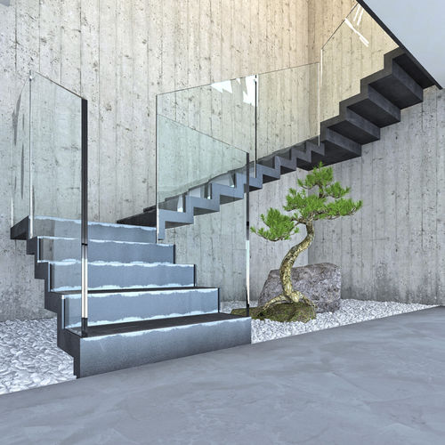 Scala dritta - LOGICA FULL METAL T-E-GLASS - ITALIAN FASHION STAIRS - a L / a U / con gradini in metallo
