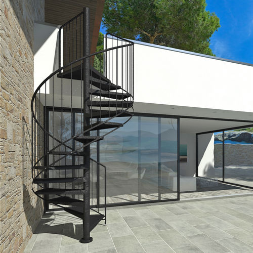 Scala a chiocciola - CLASSIC CFZV - ITALIAN FASHION STAIRS - con gradini in metallo / con struttura in metallo / per uso residenziale