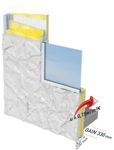Rivestimento di facciata in pannelli - BEPIV® - Betsinor - in composito / testurizzato / isolante